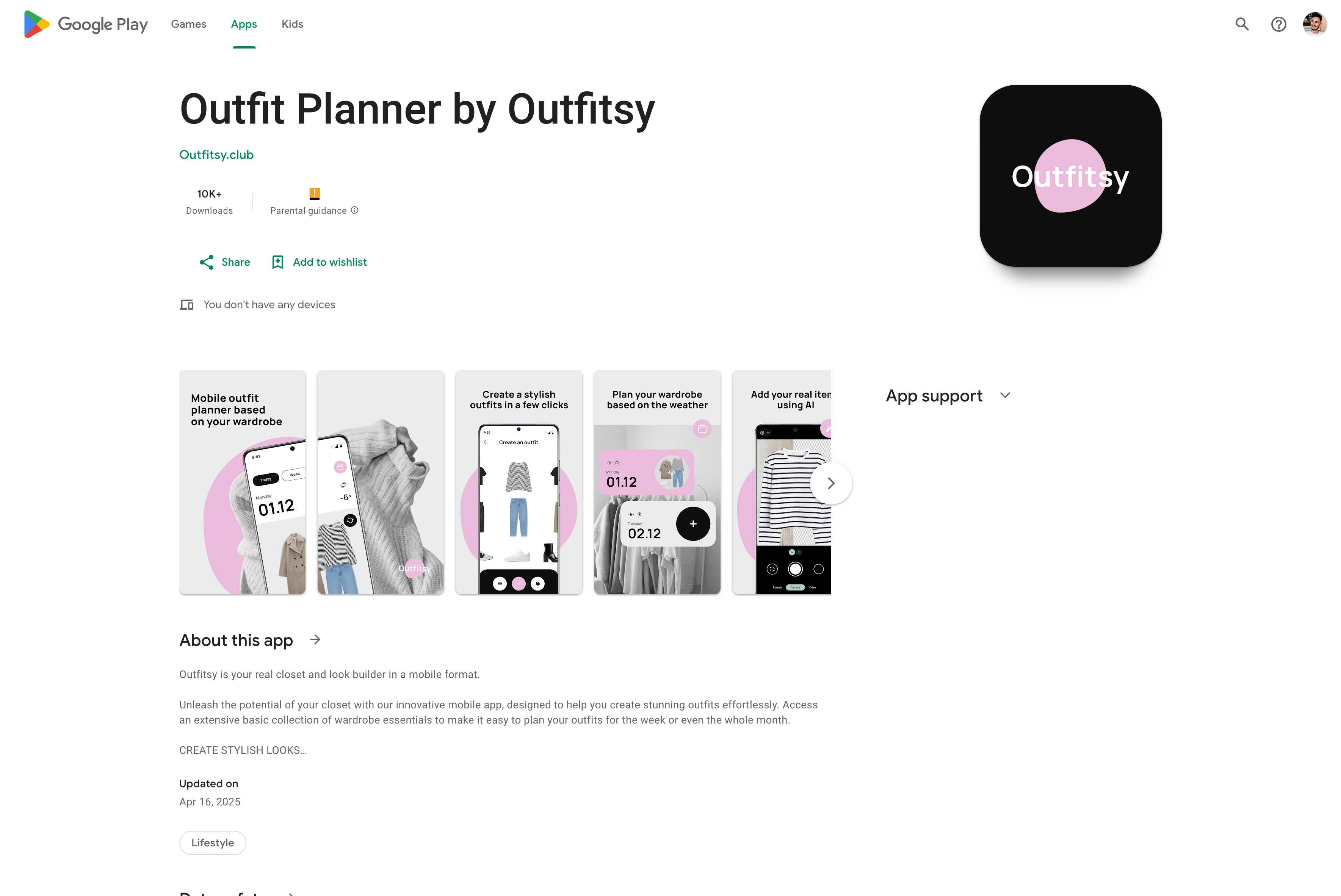 Outfitsy Wardrobe App